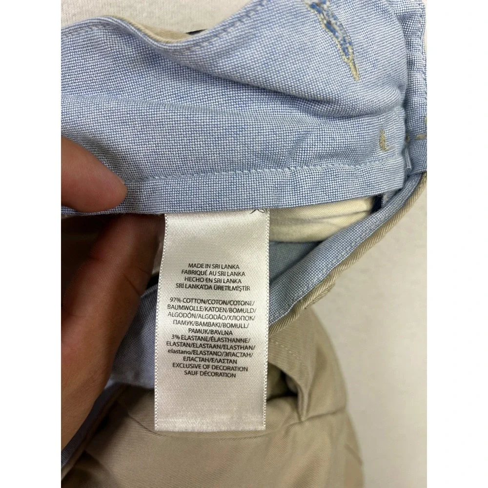 Preppy Old Money Polo Ralph Lauren Mens 32x32 Tan Stretch Straight Fit Chinos